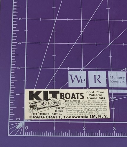 BAUSATZ BOOTE CRAIG-CRAFT TONAWANDA NEW YORK 1960 DRUCKANZEIGE - Bild 2 von 2