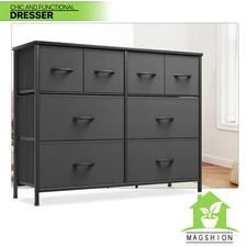 8-Drawers Dresser Chest of Drawers Fabric Bin Bedroom Organizer Storage Cabinet