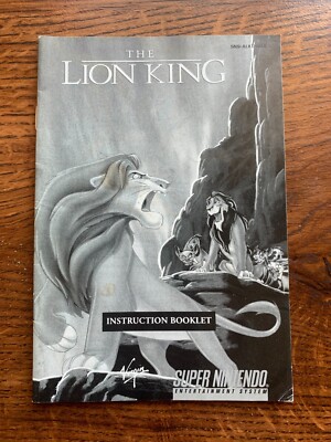 Lion King Super (water damage on back pages) Nintendo SNES Manual Only