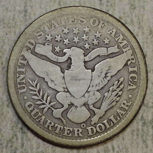 1896-O Barber Quarter, besseres Datum, gut, komplette Felgen 0812-53 - Bild 2 von 2