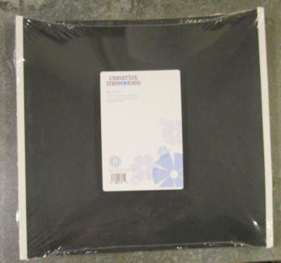 Creative Memories TRUE BLACK 12x12 Refill Pages -16-w/white edges -16 Page Prote