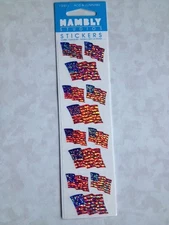 HAMBLY STUDIOS STICKERS NEW RAINBOW MULTI-COLORED FLAGS RED WHITE BLUE FLAG