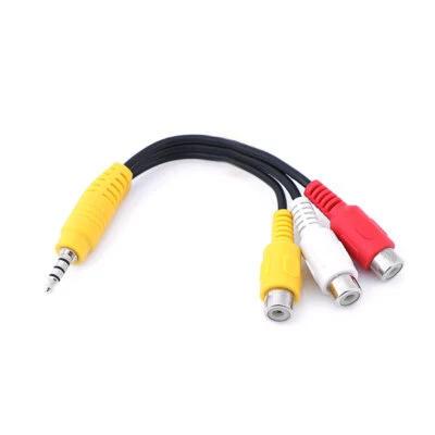 3.5mm AV Male to 3RCA Female M/F Audio Video Stereo Jack Adapters Cord Cable - Image 1 of 4