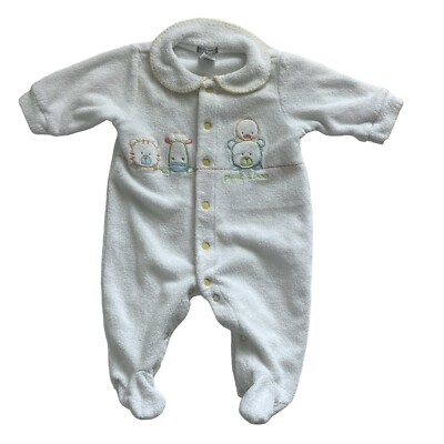 Baby Boy Girl Vintage Carter's Month Small Bear Terry Cloth Peek A Boo  Sleeper