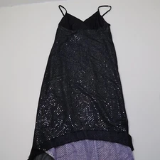 Rampage 90’s Y2K Vintage Hi-Lo Maxi Dress Stretchy Black Purple sparkle Large
