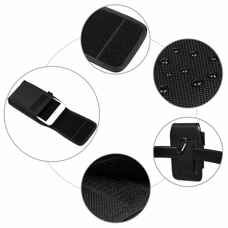 Universal Belt Hook Pouch Bag Nylon For All Mobile Phone Case Cover Holster 2in1 - Image 3 of 4