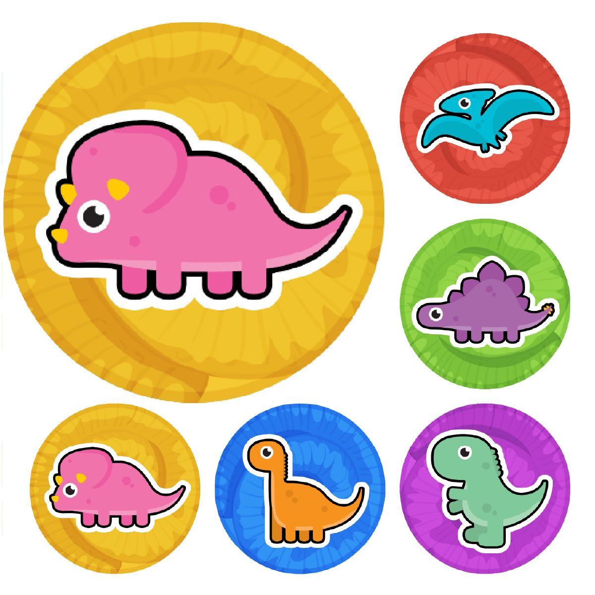900 Mini Dinosaur 10mml Glossy Teacher Reward Stickers Spot Stickers Journal