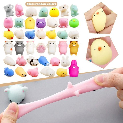 30Pcs Cute Animal Squishies Kawaii Mochi Squeeze Stretch Stress uk Toy A0O1 - Photo 2 sur 15