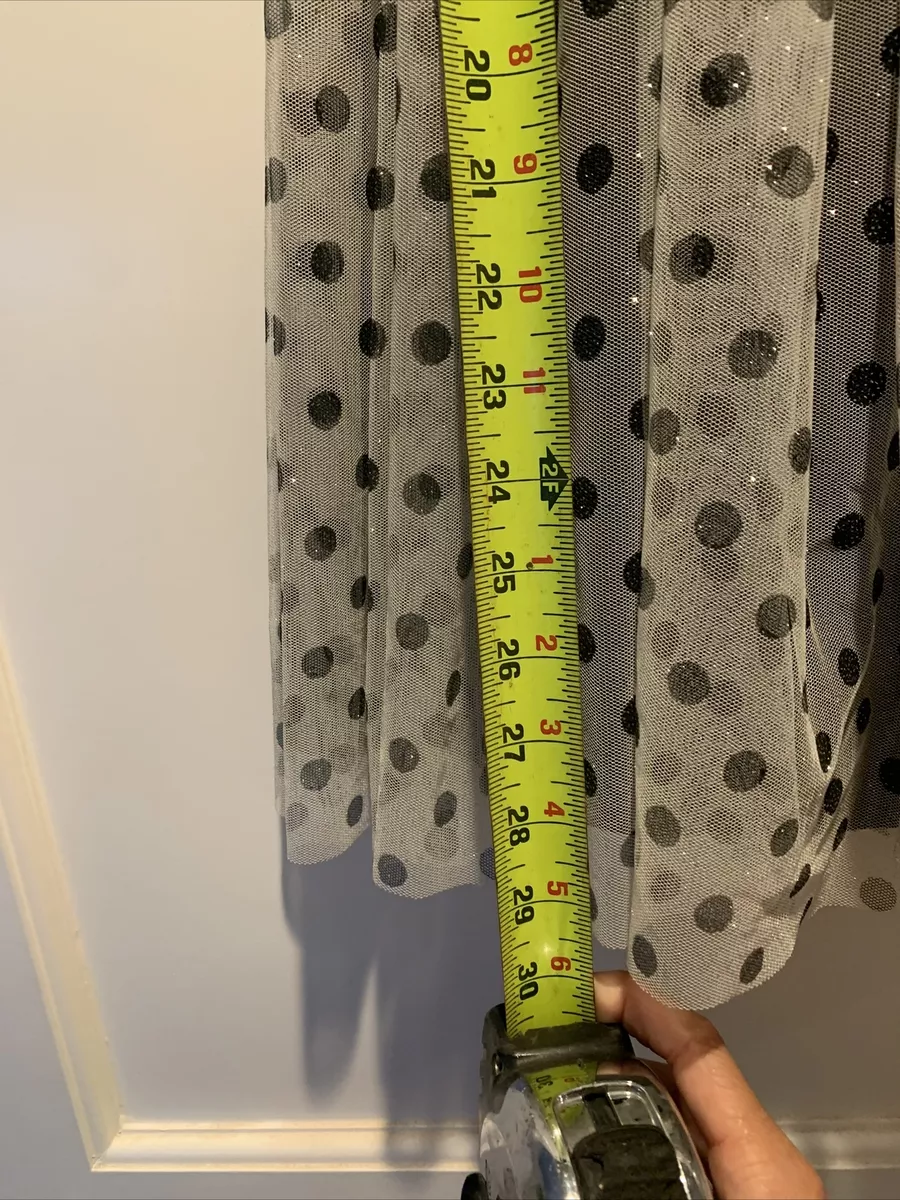 NWOT Target Cherokee Black Velvet Tulle Dot White Skirt Party