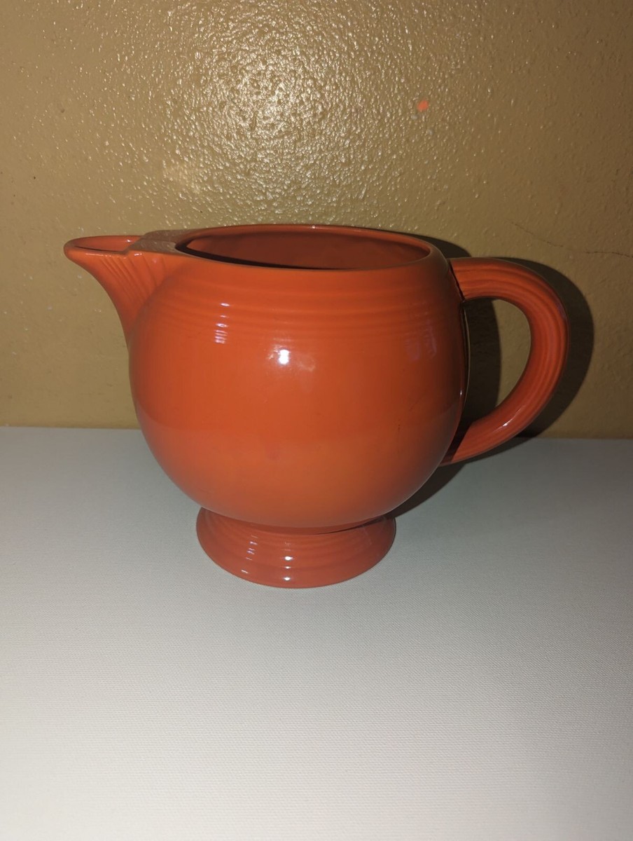 Vintage Fiesta Red Ice Lip Pitcher in Original Red Glaze