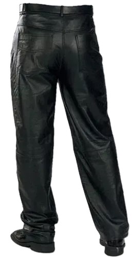Men's Black Handmade 100% Genuine Lambskin Leather Formal Stylish biker Pant - Picture 2 of 7
