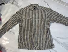 Ungaro Uomo Paris MENS M Beige Long Sleeve Button Up Dress Shirt Diamond