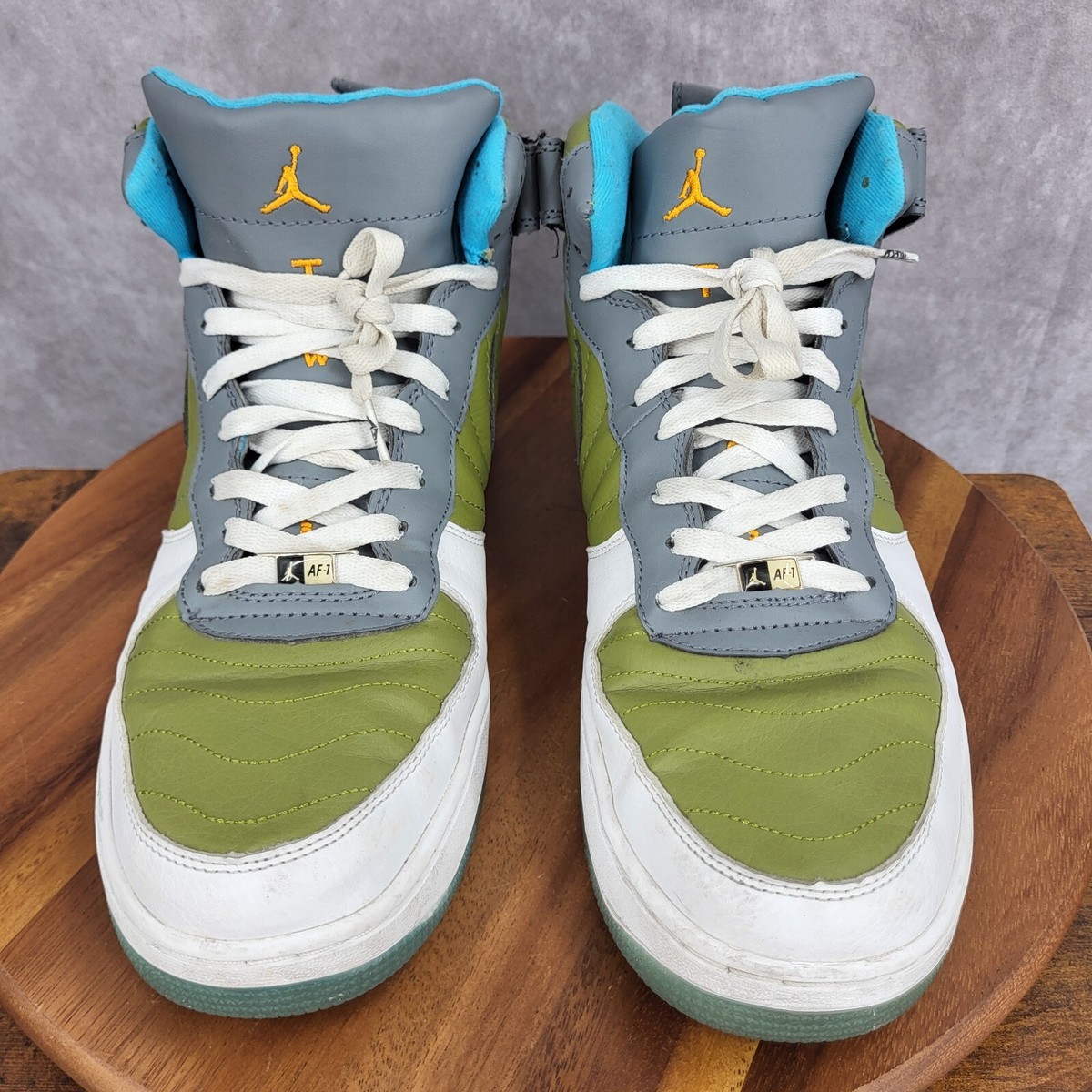 Nike Air Jordan Fusion 12 Sneakers Mens‎ 13 AJF12 Green Gray Leather 2007 Shoes Nike Air Jordan Fusion 12 Sneakers Mens 13 AJF12 Green Gray  main image 3