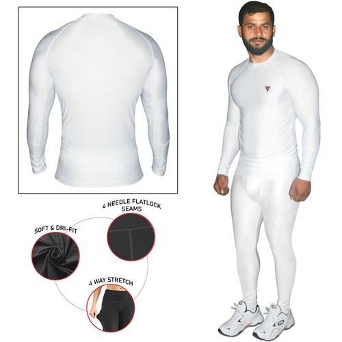 Mens Compression Armour Base layer Top Skin Fit Shirt + Leggings/ Pants gym set - Picture 3 of 10