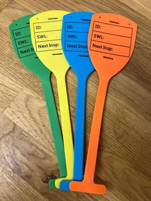 20x ID TAG, 4 COLOUR OPTIONS, LIFTING RUBBER SWL WINE GLASS TAGS, LOLER/PUWER