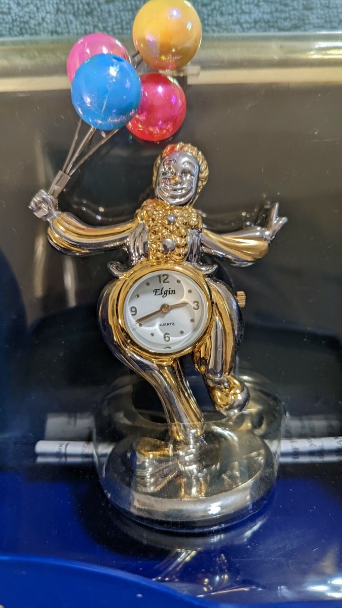 Elgin Collectible Mini clock with Clown in the box | eBay