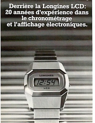 VINTAGE 1975 annuncio di stampa Display LCD Longines orologio al quarzo  metà del secolo ARTE | eBay