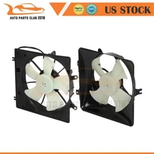 Cooling Fan AC Condenser Radiator Assembly Pair Kit Set For 03-07 Honda Accord