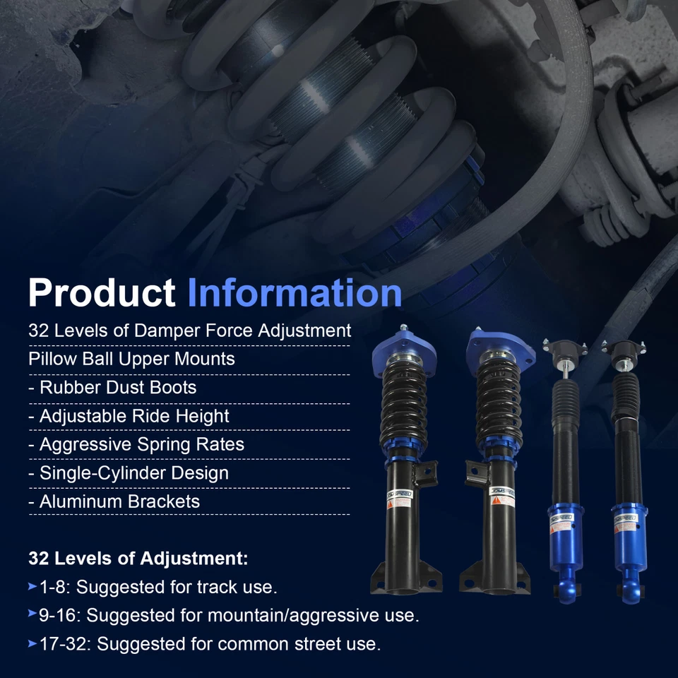 Amortiguadores de puntales Coilovers para Mercedes-Benz Clase C 2008-2014 W204 C200 C250 C350 Foto 2 de 4