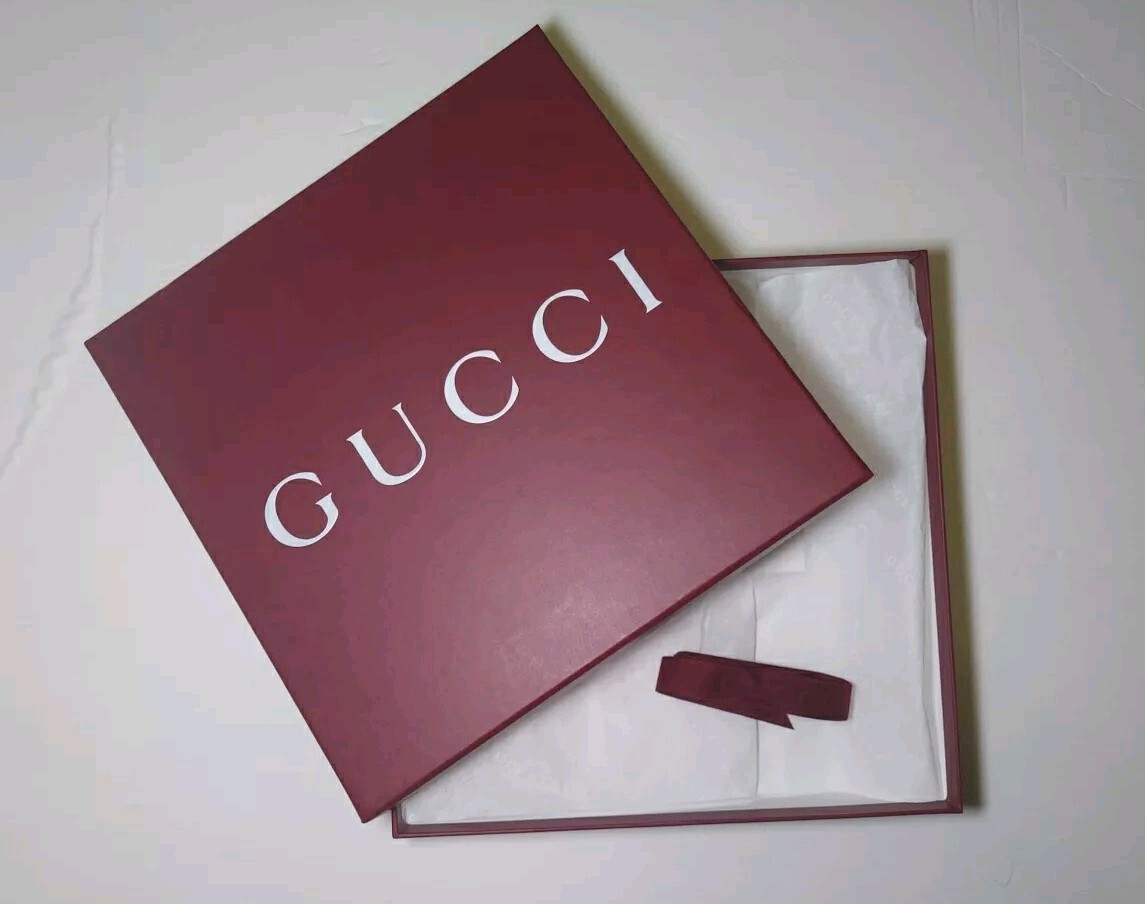 Authentic GUCCI Box W/ Ribbon & Tissue Paper -Maroon Small 10.25