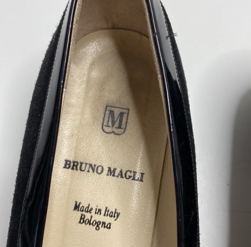 Bruno Magli Jenny Black Suede Low Heeled Bow Pumps Siez 9 AAA - Picture 3 of 10