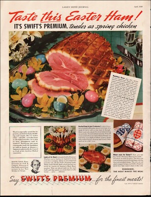 1939 Vintage ad Swift's Premium Hams retro Easter Meals food