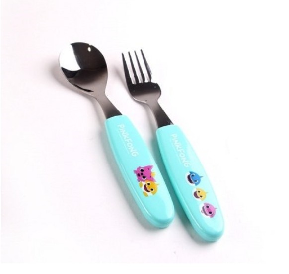 Pinkfong Baby Shark Family Spoon Fork Set For Baby Kids Korea | eBay