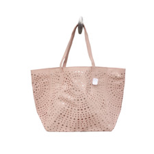 Bath Body Works Blush Pink Tote Geometric Pattern Double Strap Textured VIP Bag