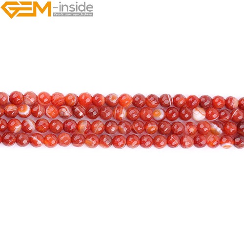 Cuentas de piedras preciosas artesanales de ágata sardónix rojo a rayas naturales para hacer joyas 15" hágalo usted mismo - Imagen 37 de 37