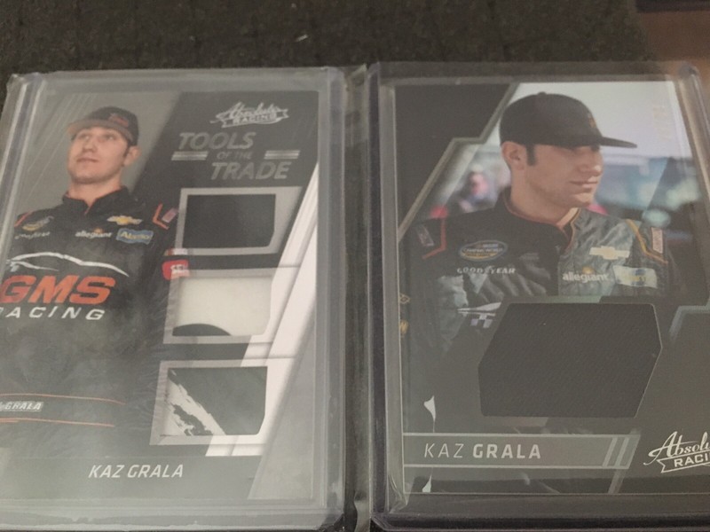 Kaz Grala Race Used Triple Materials Tools Of The Trade & Jumbo Patch Cards.
