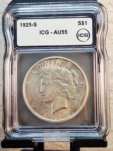 1925-S Peace Dollar AU55 ICG
