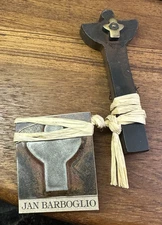 NEW Jan Barboglio Hand Wrought Iron Abstract 5" Guardian Angel Cross RETIRED