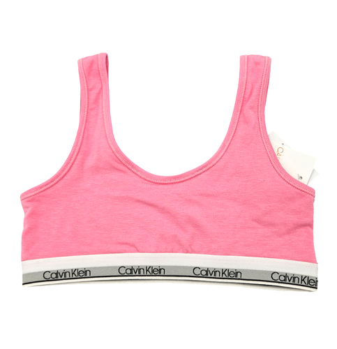 Calvin Klein N1054 Girls Modern Cotton Logo Band Round Neck Bralette, Pink M 7/8 - Picture 3 of 4