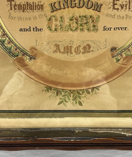 Antique 1877 The Lords Prayer Lithograph Print Gies & Co. Adirondack Frame - Picture 9 of 24