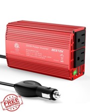 BESTEK 300W Power Inverter DC 12V to AC 110V Dual USB Car Charger