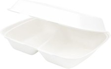 Sugarcane 2-Compartment Menu Box – Sustainable Takeaway Packaging (Bagasse)