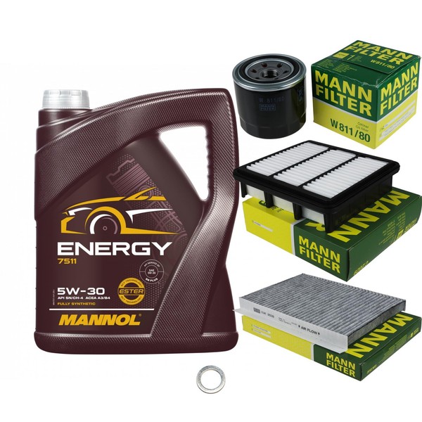Mann Inspektionspaket 5L Mannol Energy 5W-30 FüR Hyundai I30 1.4 1.6 2.0-image