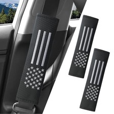 2PC Car Seat Belt Covers Pads,Seatbelt Strap Cover,Seat Belt Black USA Flag
