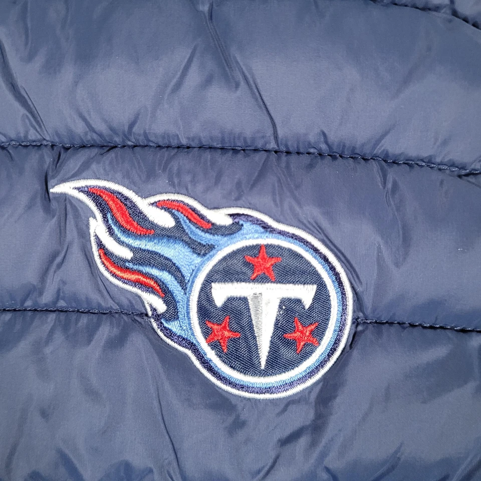 Tennessee Titans Vest Mens Medium Navy Blue NFL Football Puffer Quilted Zip - Image 3 of 4