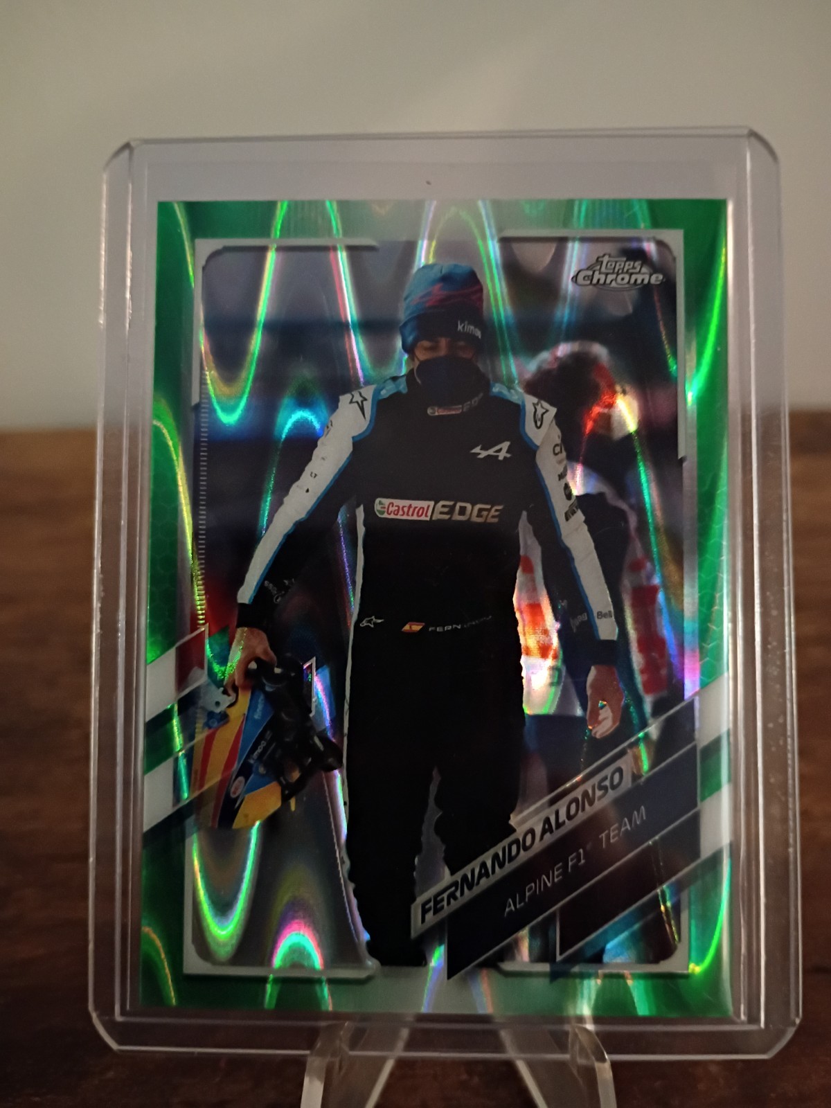 2021 Topps Chrome F1 Fernando Alonso Green Raywave /99