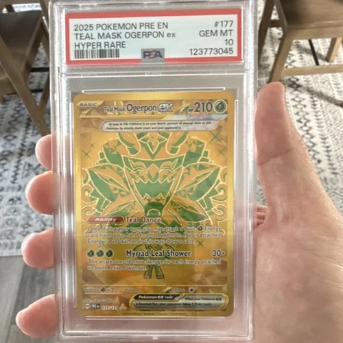 PSA 10 Teal Mask Ogerpon ex 177/131 Sv Prismatic Evolutions Hyper Rare Holo 2025