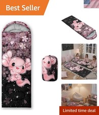 Axolotl Cute Camping Sleeping Bags,3 Season Warm  Cool Weather,Lightweight,W...