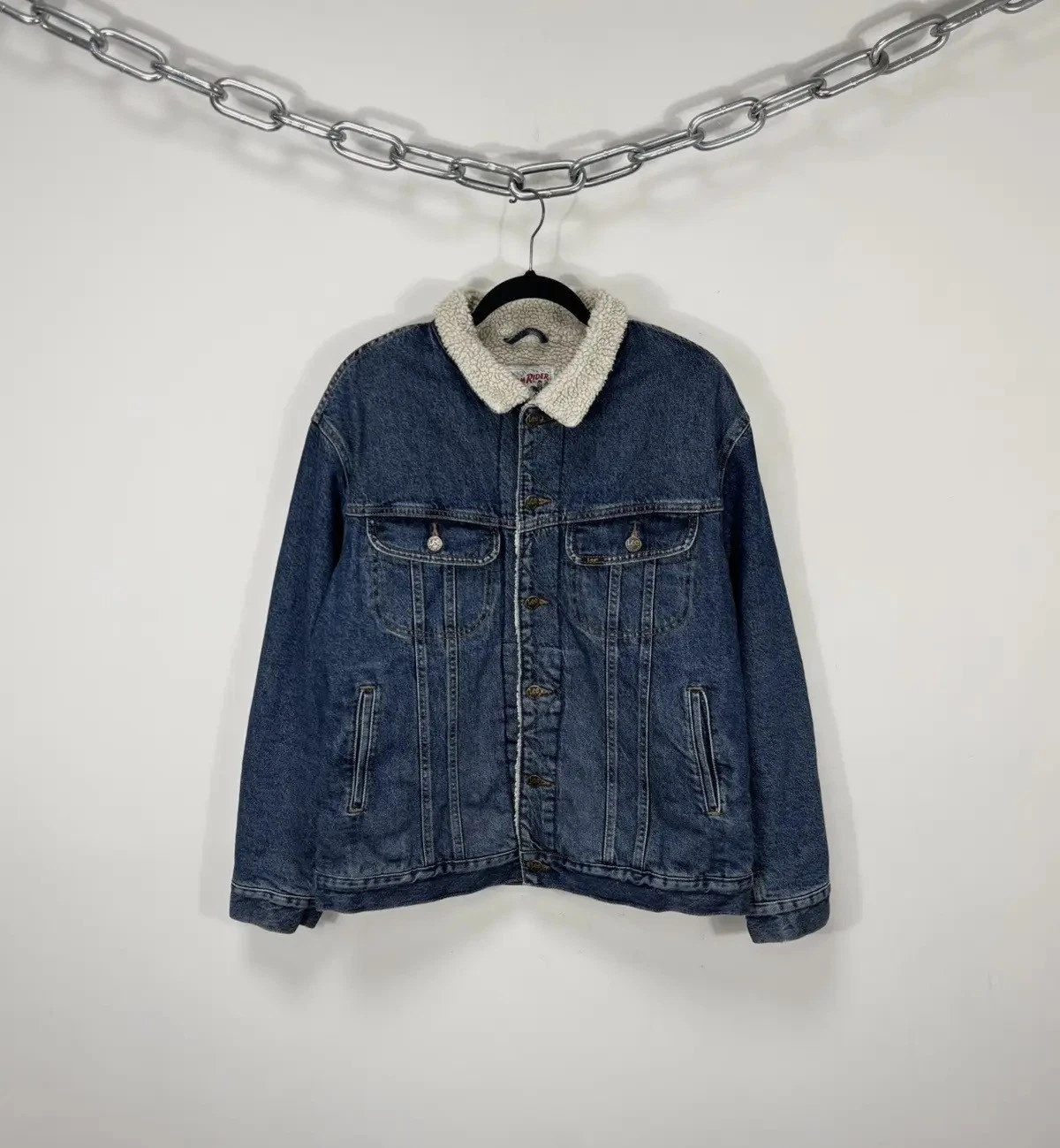 Vintage Lee Storm Rider Men’s Blue Lined Sherpa Denim Jacket L