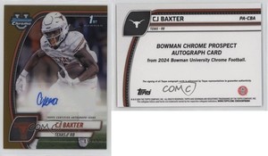 2024 Bowman U Chrome Prospect Gold Refractor /50 CJ Baxter #PA-CBA Auto