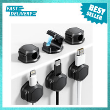 Magnetic Cable Clips Pack Cord Organizer Adhesive Wire Holder for Desk Wall