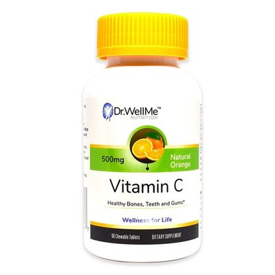 Vitamin C 1000mg Chewable Tablets w/ Rose Hips 60ct Immune Support Orange Flavor