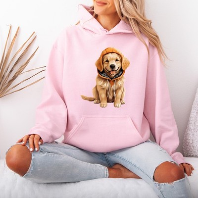 Golden Retriever Puppy Dog Hoodie Womens Graphic Pullover Sweatshirt