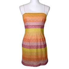 Show Me Your Mumu Clarissa Fiesta Sunset Stripe Mini Dress Women Size XS Hoco