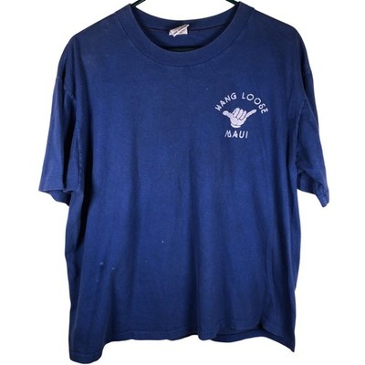 Super Cru Hang Loose Maui T-Shirt XL Blue Short Sleeve Pre-Shrunk Graphic Tee