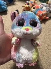 Ty Beanie Boos RODNEY the Tie-dyed Hamster 2018 *RETIRED* 6"